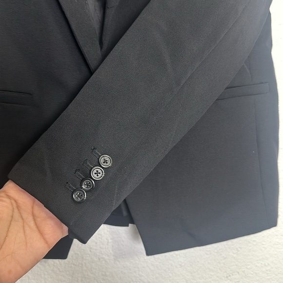 J. Crew Black Wool Button Front Blazer Padded Shoulders Womens Size 12 Business - Picture 4 of 15